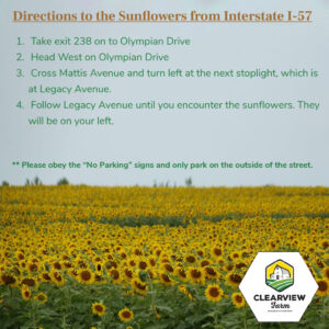 Directions to Sunflowers from I-57